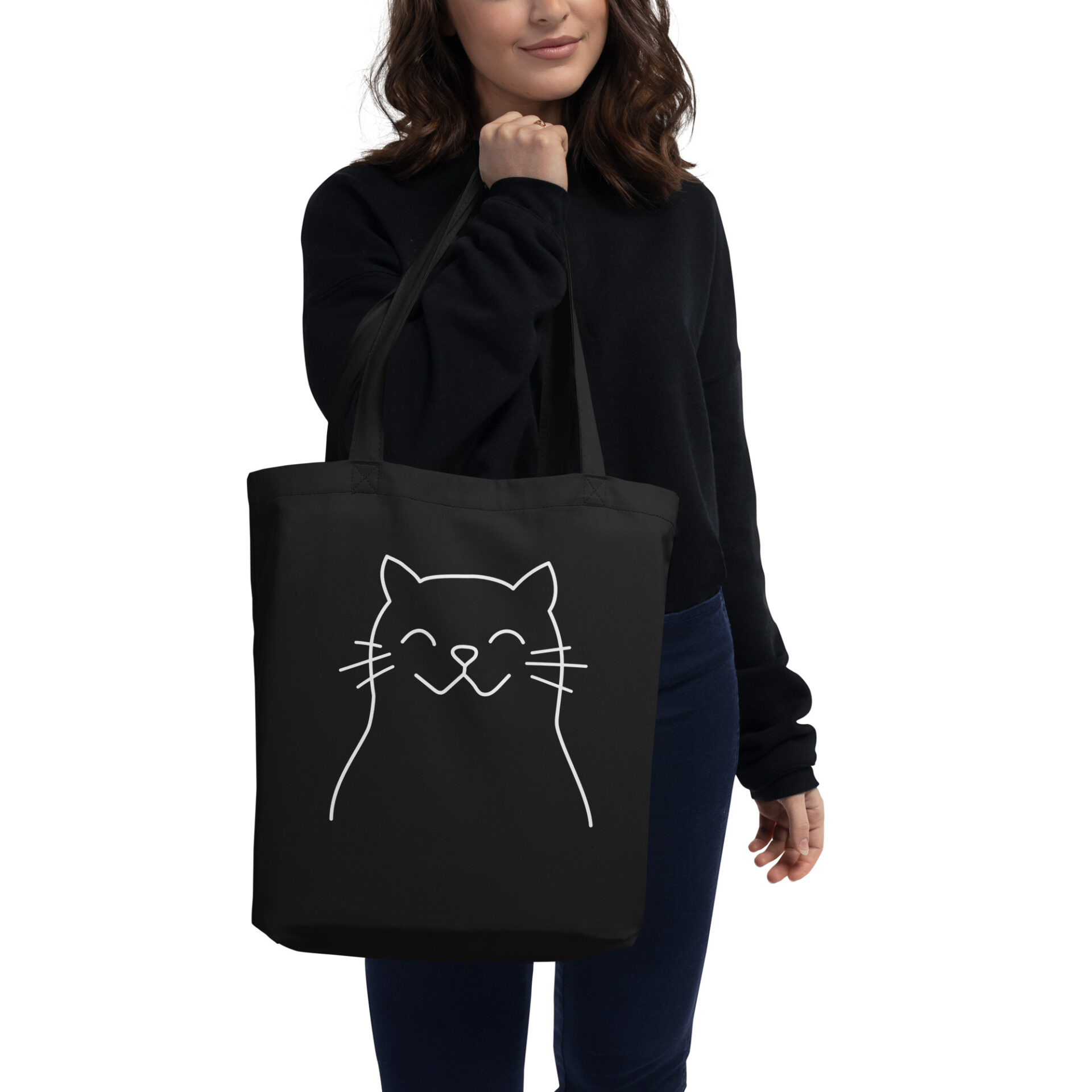 Eco Tote Bag, “Happy Cat”