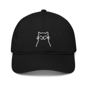 Organic dad hat, “Happy Cat”