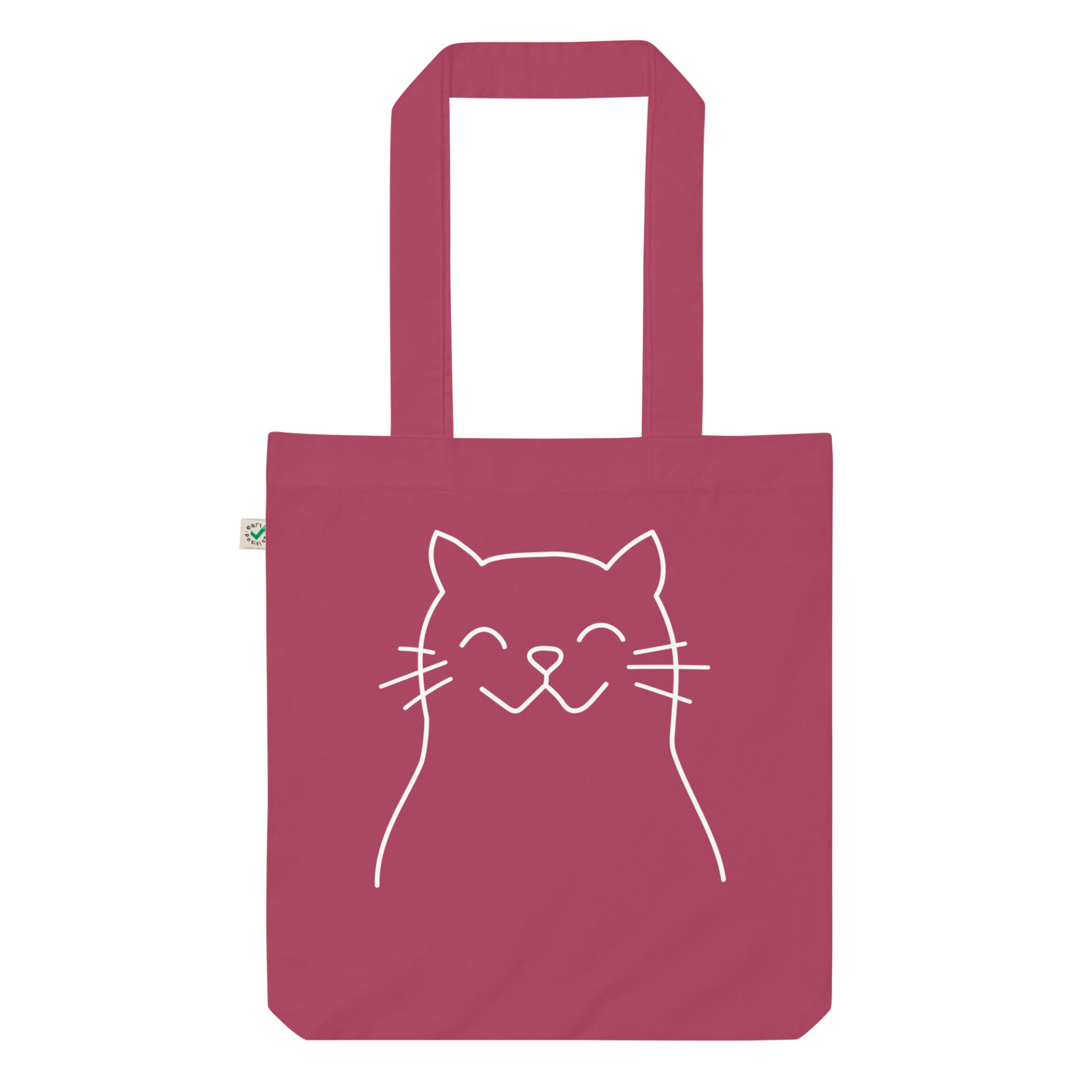 Organic fashion tote bag, “Happy Cat”