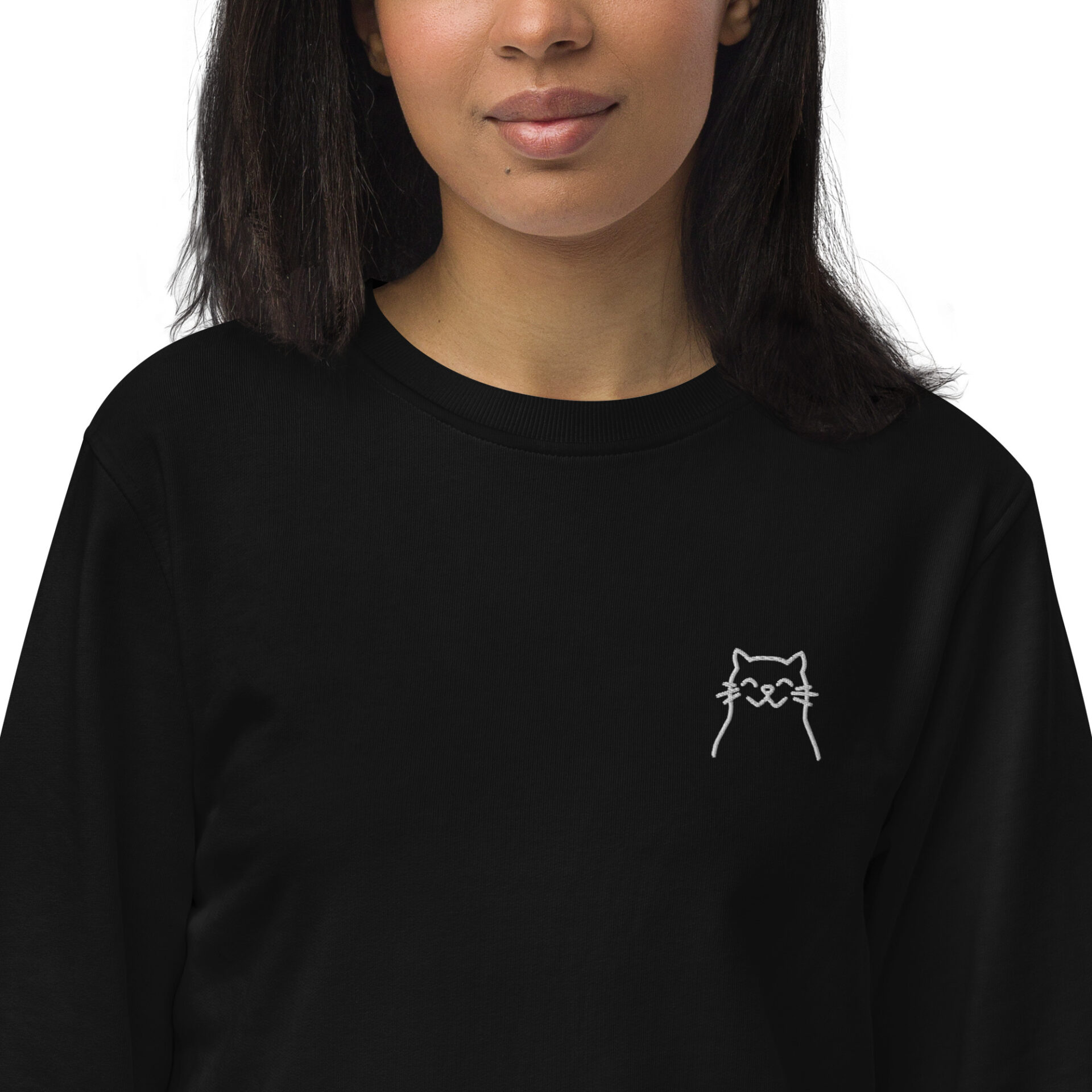 Unisex organic sweatshirt, “Happy Cat”
